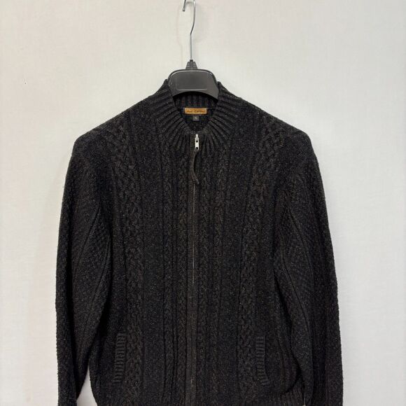 Lenor Romano Men XL X-Large Wool Full Zip Cardigan Sweater Cable Knit C029 -2 - Picture 10 of 16